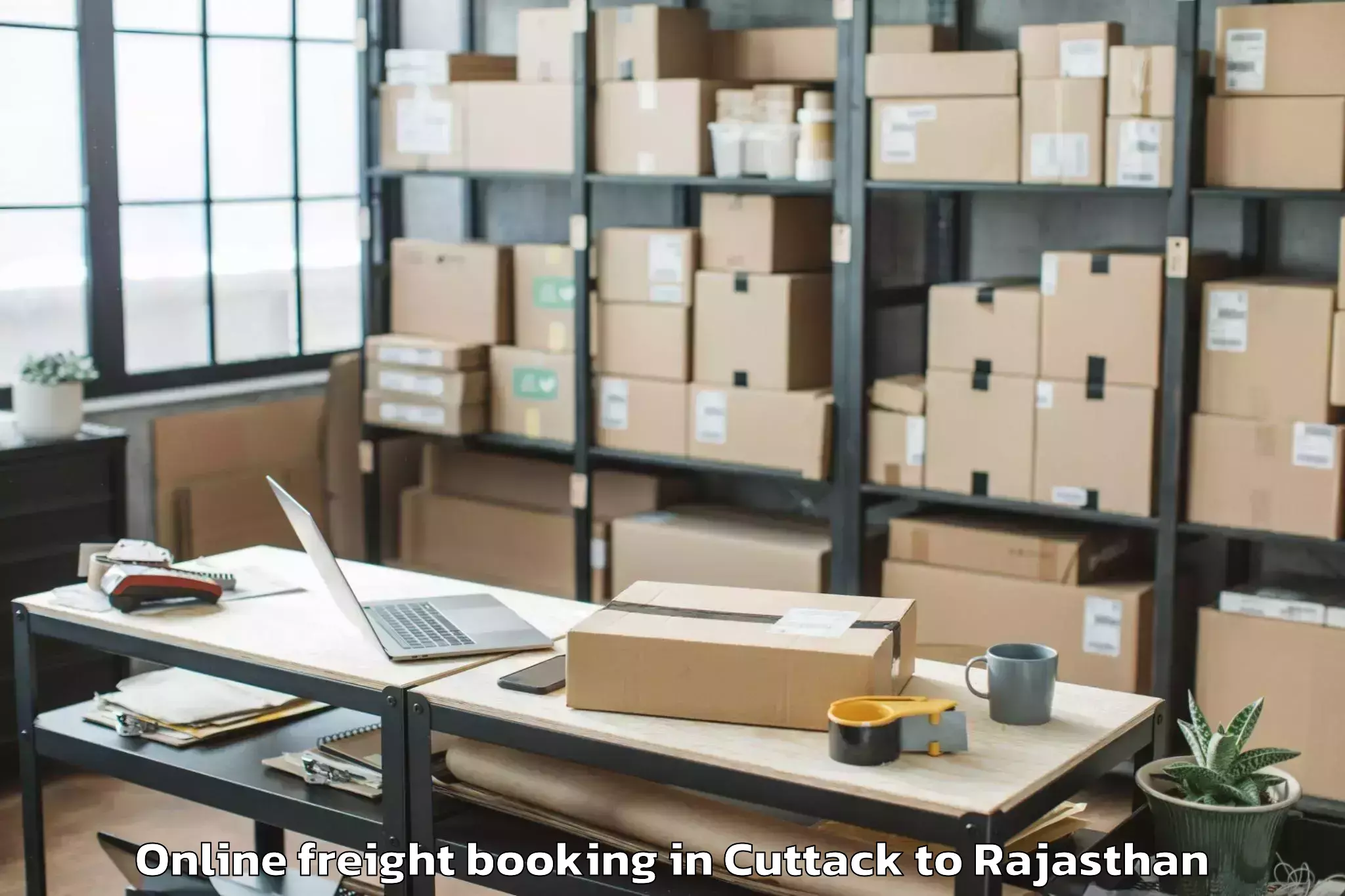 Book Cuttack to Indergarh Online Freight Booking Online